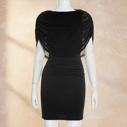 Women's Sleeveless Bodycon Midi Dress with Mesh Paneling – High Waist FitiqueFit