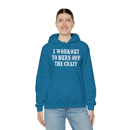 I Workout To Burn Off The Crazy Hooded Sweatshirt The Devil's Pickle