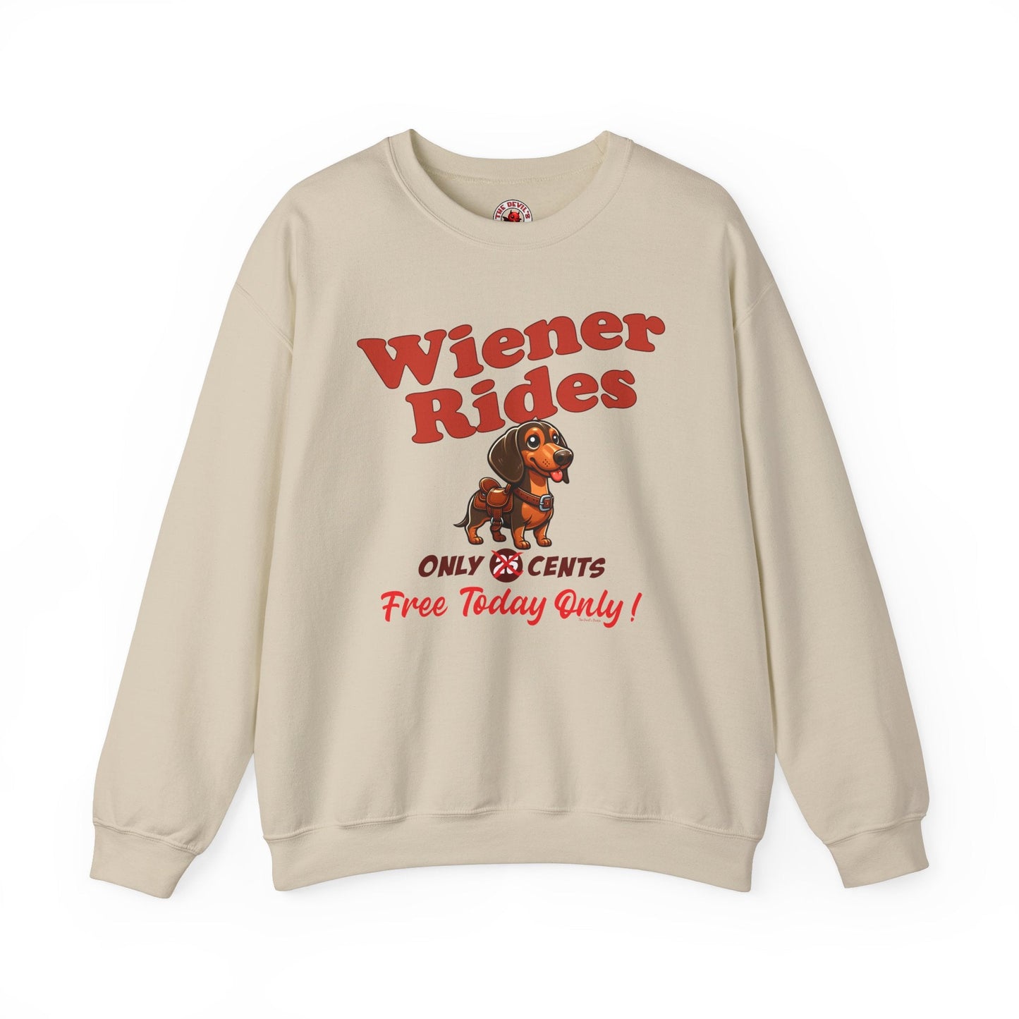 Free Wiener Rides Crewneck Sweatshirt The Devil's Pickle