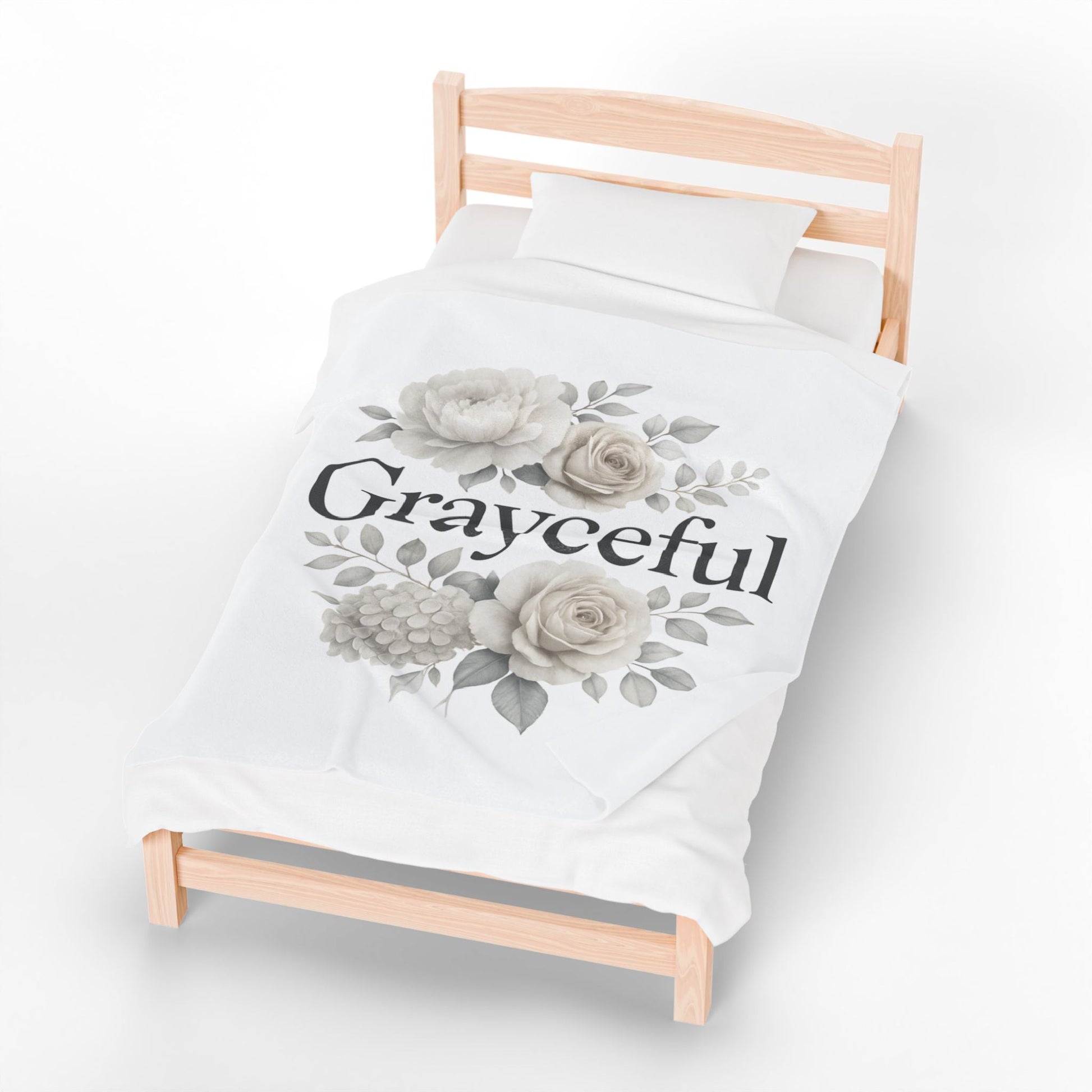 Elegant Floral Throw Blanket - Cozy Velveteen Plush Blanket for Home Decor, Gift for Her, Modern Chic Style, Occasion: Birthdays, [...] Grayceful LLC