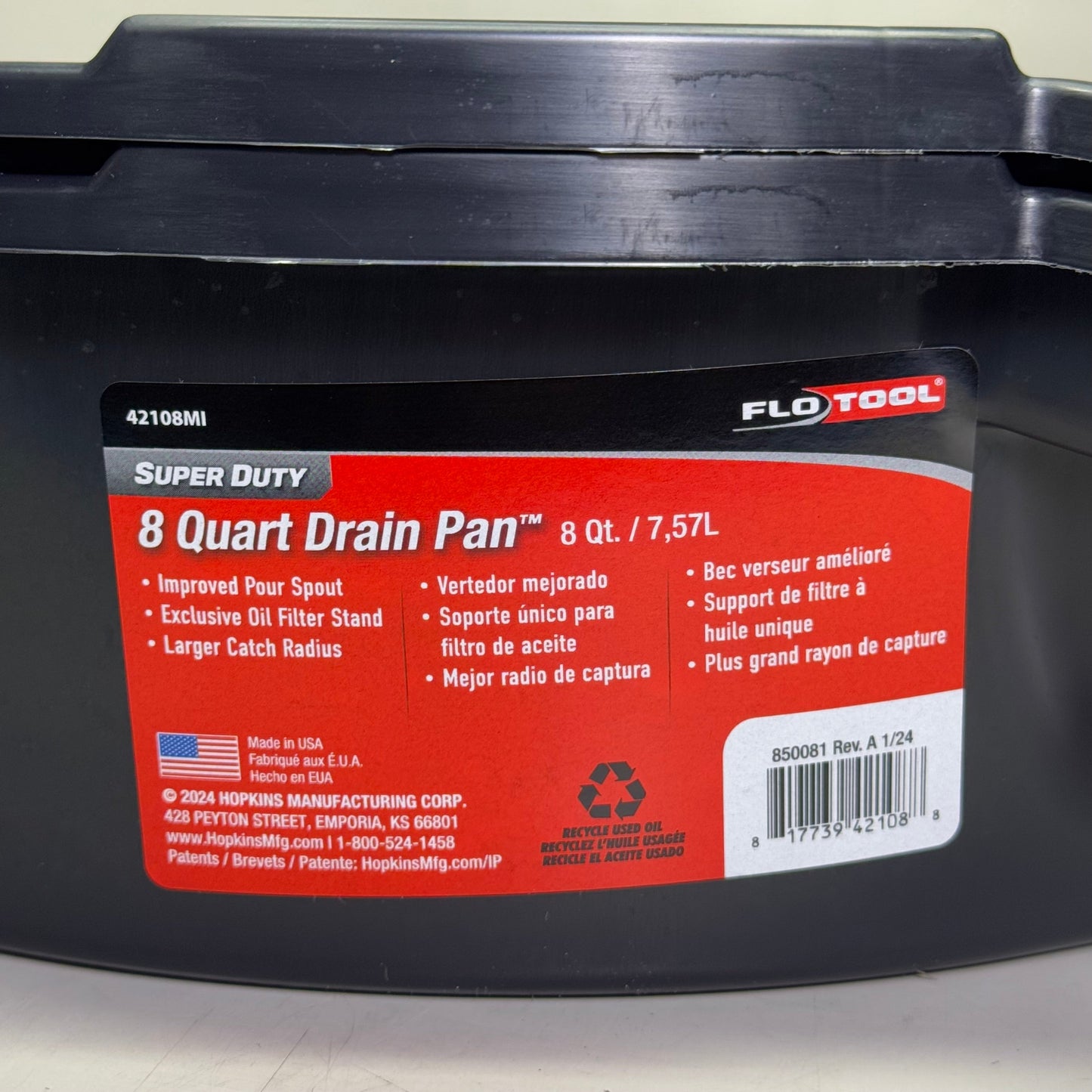 FLOTOOL (12 PACK) 8 Quart Drain Pan Sz 16.5” L x 15” W x 4” H, Black 42108MI PayWut