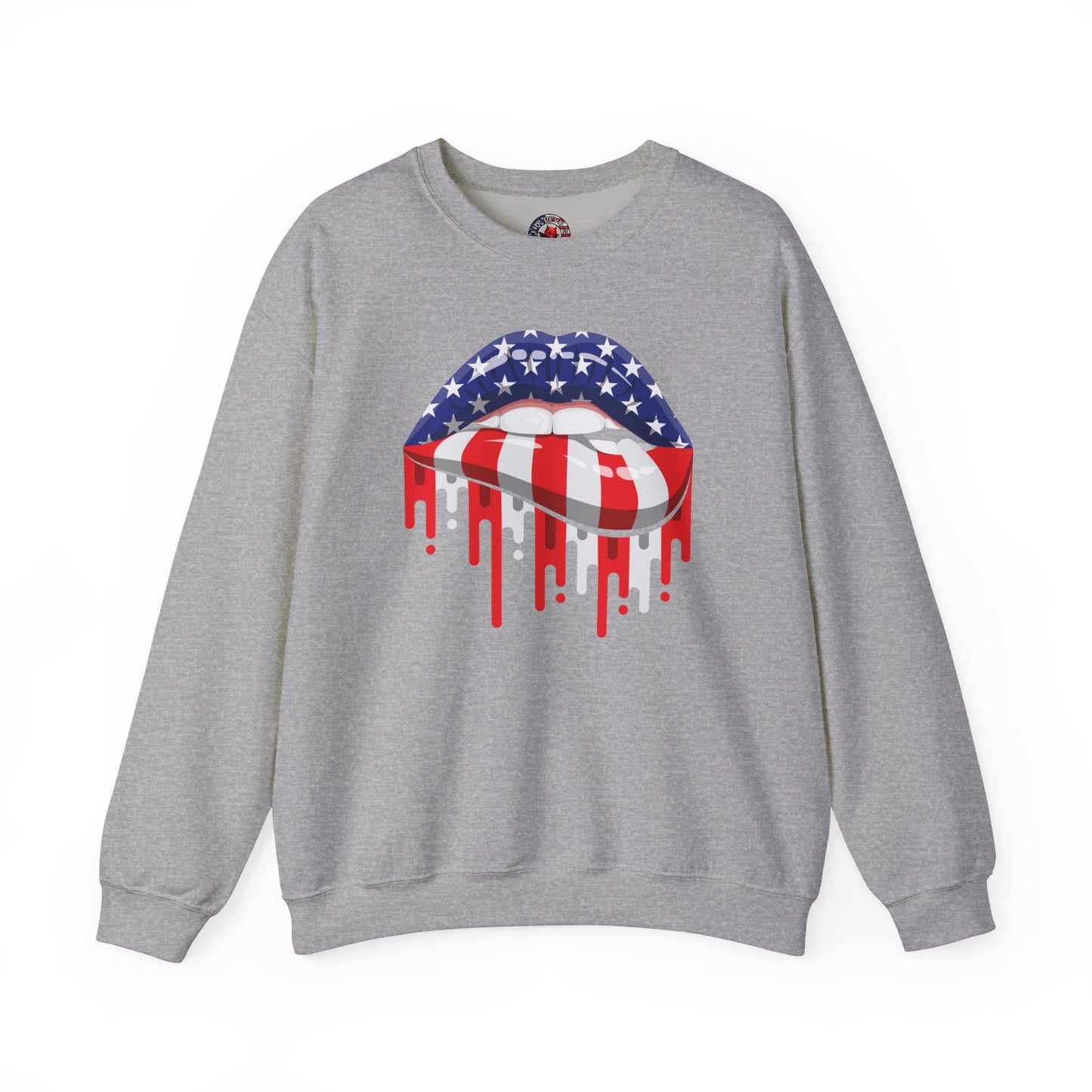 American Flag Lips Crewneck Sweatshirt The Devil's Pickle