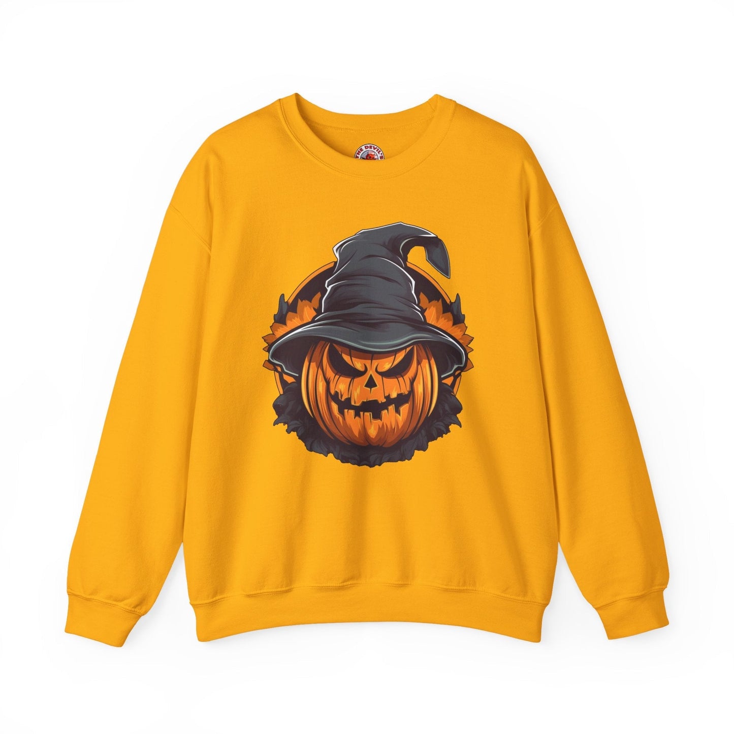 Scary Witch Pumpkin Halloween Crewneck Sweatshirt The Devil's Pickle