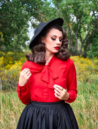Helen Retro Blouse in Red - Plus Sizes only Retrolicious