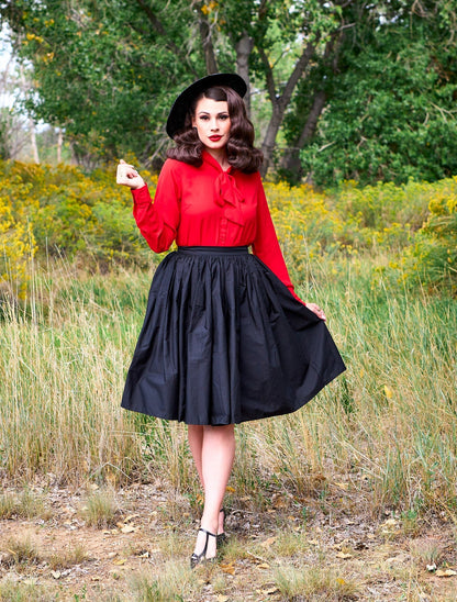 Helen Retro Blouse in Red - Plus Sizes only Retrolicious
