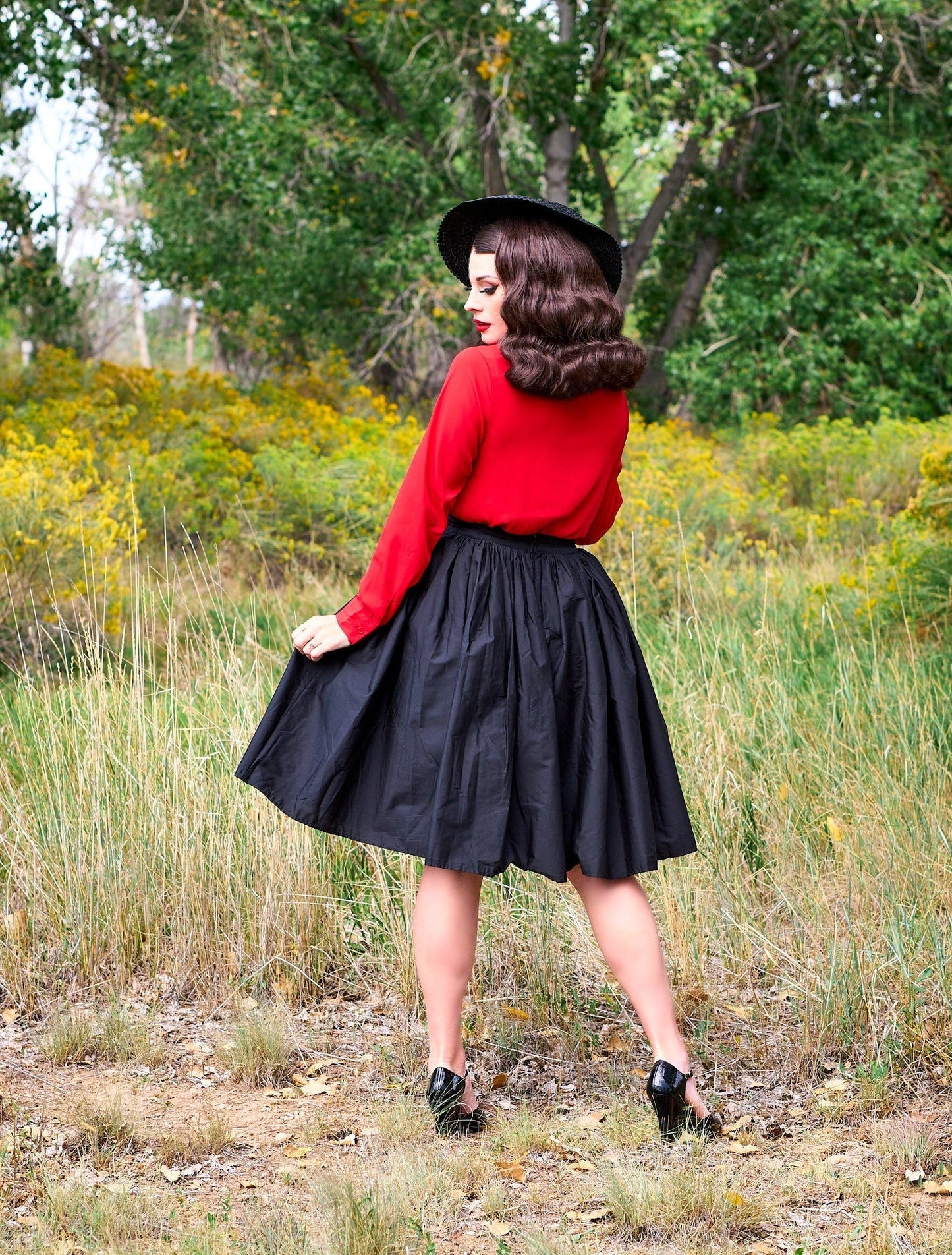Helen Retro Blouse in Red - Plus Sizes only Retrolicious