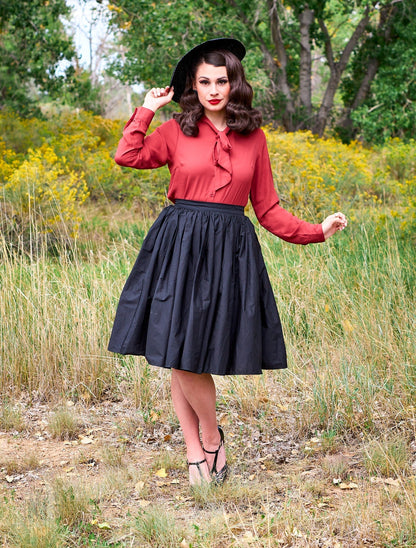 Helen Retro Blouse in Cognac - 3X only Retrolicious