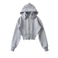 European And American Style Fleece-lined Waist Stand Collar Detachable Hooded Zipper Sweatshirt See size chart under “more details” The Fashion Celestial