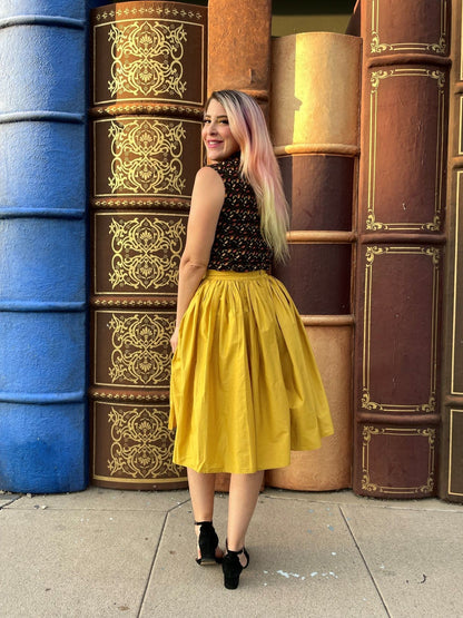 Peggy Swing Skirt in Mustard Retrolicious