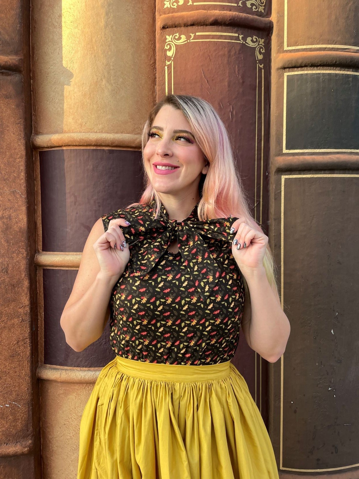 Peggy Swing Skirt in Mustard Retrolicious