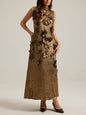 🌸 Three-Dimensional Floral Sleeveless A-Line Dress FitiqueFit