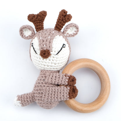 Carving Name Baby Soothing Bell Newborn Gift Bath Gift Knitted Cartoon Doll