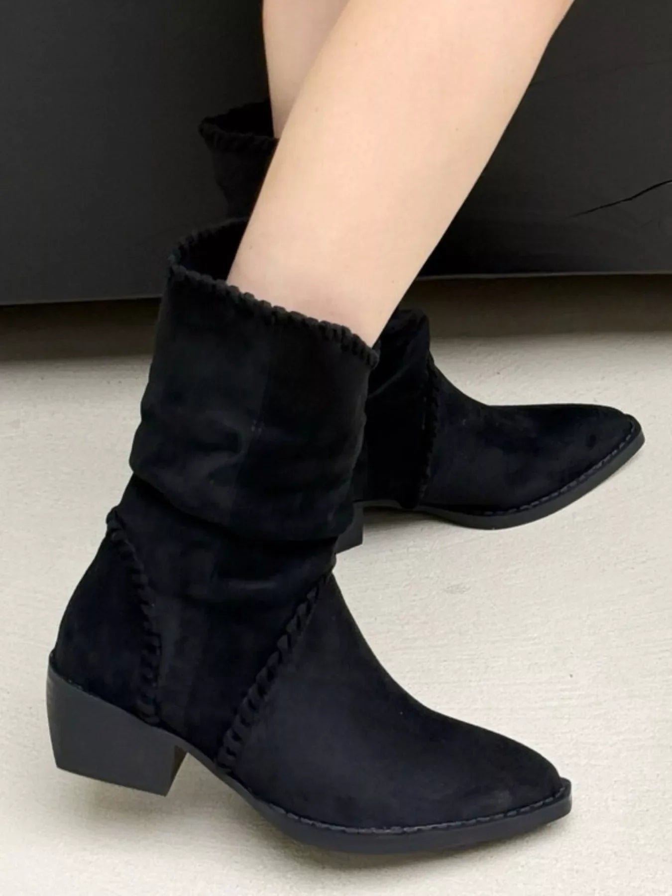 Point Toe Block Heels Boots FitiqueFit