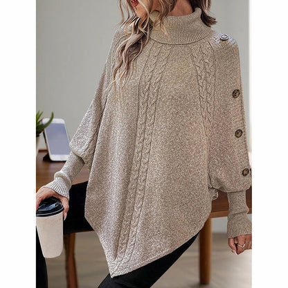 Women's Asymmetry Hem Turtleneck Sweater FitiqueFit