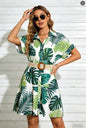 Women’s Belted Short Sleeve Midi Dress FitiqueFit