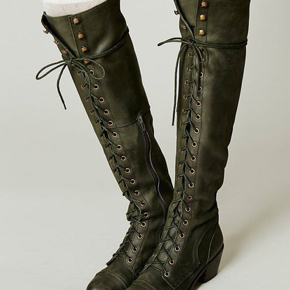 Women’s Over-the-Knee Boots – Round Toe Stylish Tall Winter Boots FitiqueFit