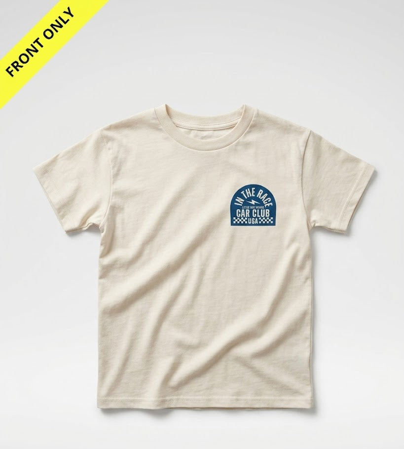 CAR CLUB USA TEE - CREAM (FRONT ONLY) LITTLE RAD THINGS