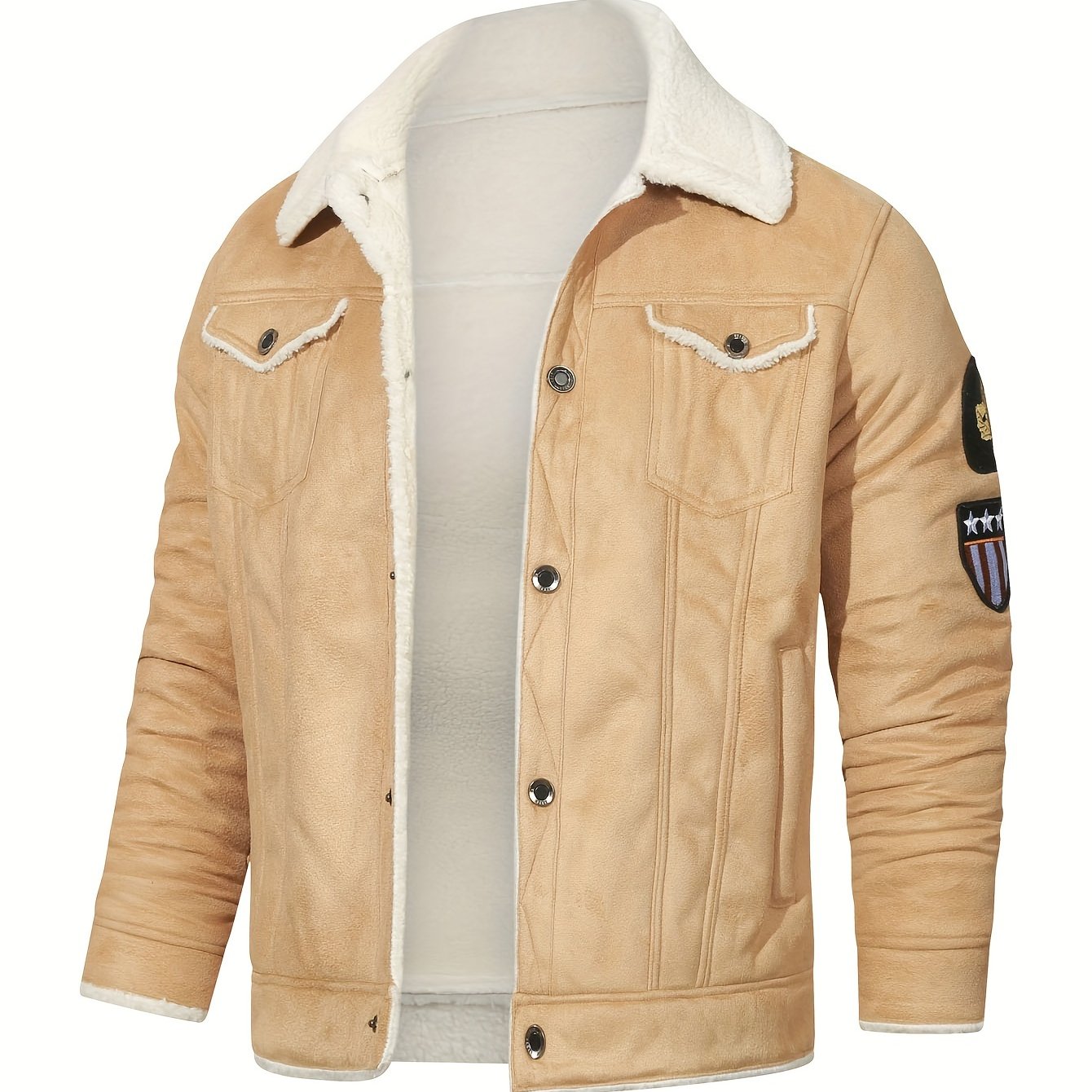 H01 Faux Fur Coat Composite Plush Thickened Warm Men's Jacket NovaCart