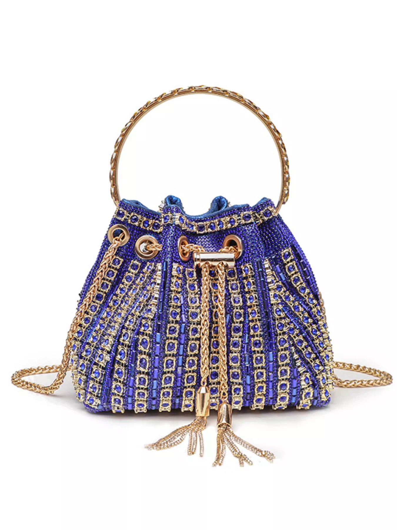 Rhinestone Embellished Bucket Crossbody Bag New Era Fashion LLc