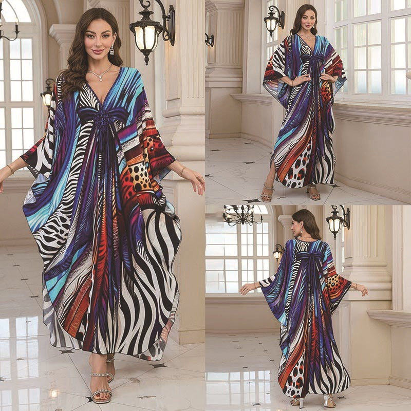 Fashion Personalized Cotton Printed Beach Dress Women Grayceful LLC