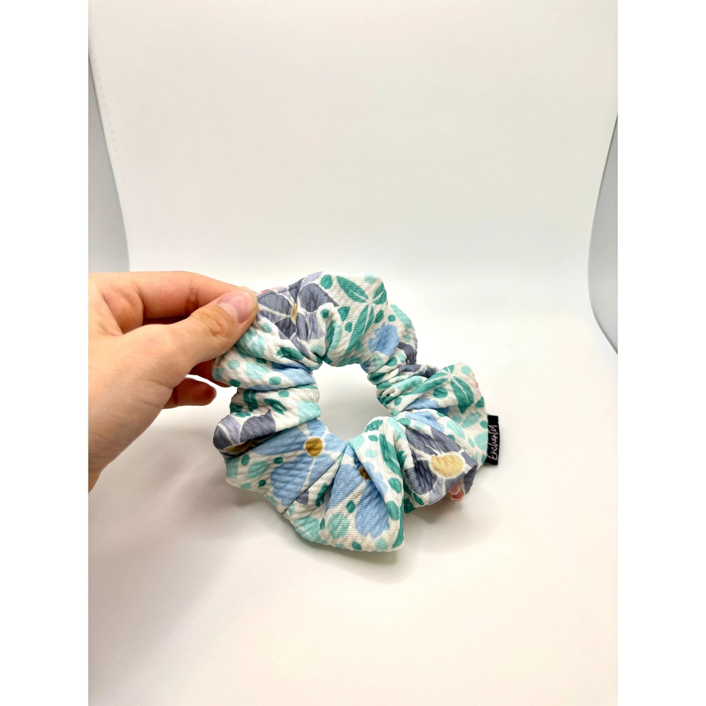 Mini Blue Floral Spring Bullet Scrunchie Enchanted Scrunch