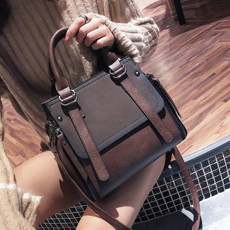 Vintage Leather Handbag Shoulder Bag | Luxury Handcrafted with Zipper Closure Country in My Heart