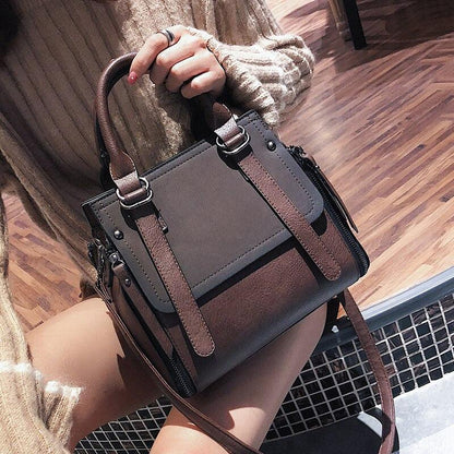 Vintage Leather Handbag Shoulder Bag | Luxury Handcrafted with Zipper Closure Country in My Heart