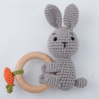 Carving Name Baby Soothing Bell Newborn Gift Bath Gift Knitted Cartoon Doll