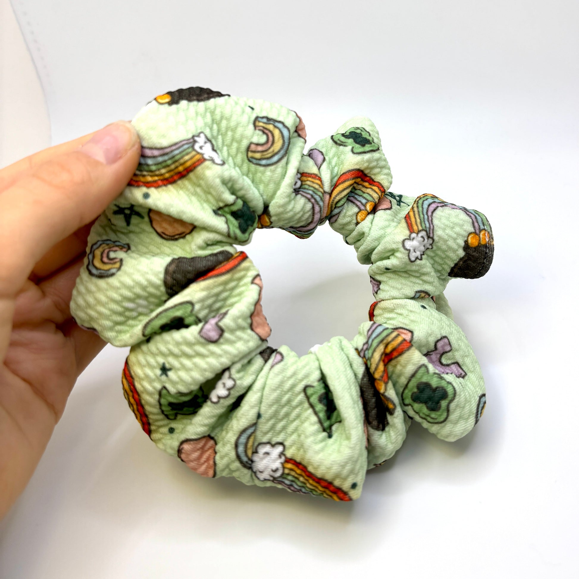 Mini Pastel Green Lucky Charm Bullet Scrunchie Enchanted Scrunch