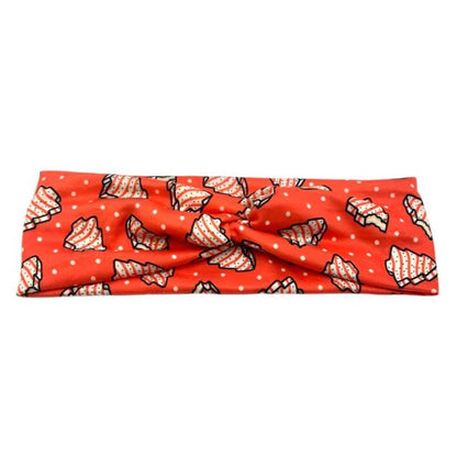 Red Tree Cakes Twist Knot Christmas Headband Enchanted Scrunch