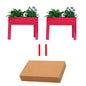 Elevated garden bed.metal elevated outdoor flowerpot box.suitable for backyard and terrace.large flowerpot. Red x 2