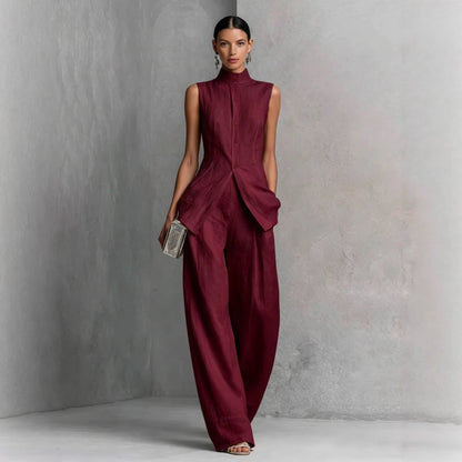 Women's Solid Color Sleeveless Top & Long Pants Two-Piece Set – 4 Colors XS–XXL FitiqueFit