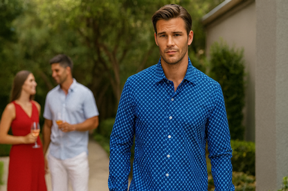 Retro Blues Long Sleeve Tech Shirt Buki