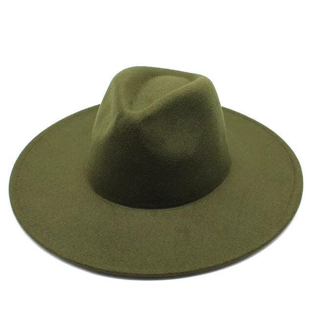 Modern Classic Felt Fedora – Stylish Wide Brim Wool Hat for Men and Women Country in My Heart