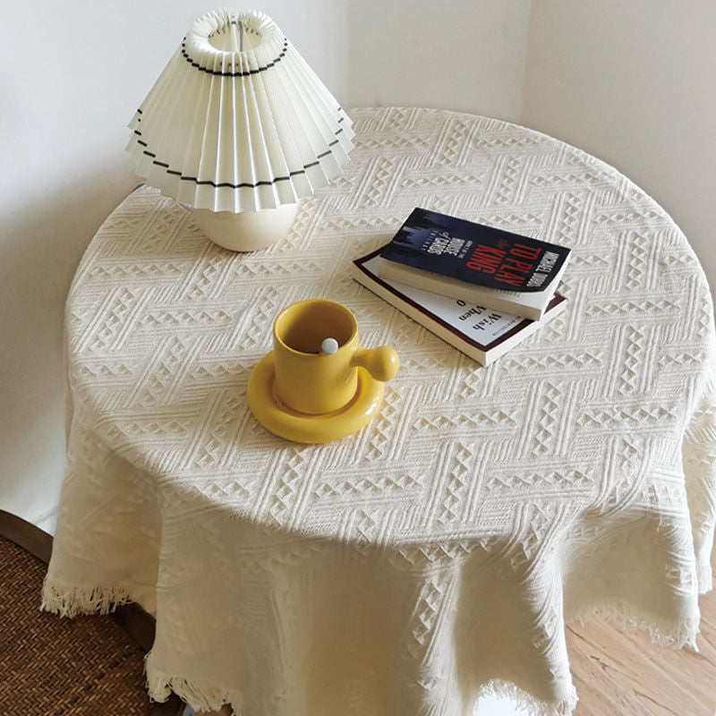 Lace White Tablecloth Ins Style Coffee Table Cloth Art Photo French Retro Knitting