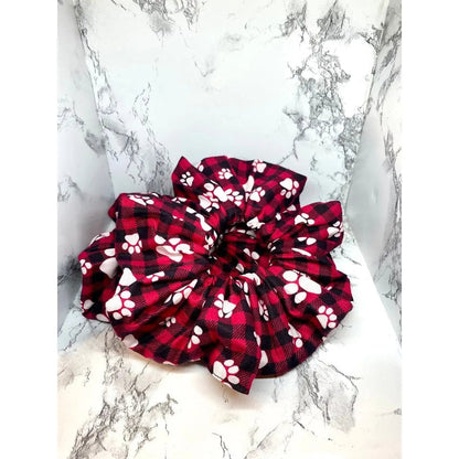 Paw Print Red Buffalo Christmas Scrunchie Enchanted Scrunch