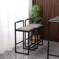 Set of 2 Counter Height Barstools Kitchen Island Stools (Gray with Back)