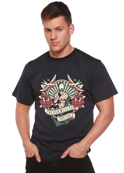The Sea Will Spun Bamboo® Men's Bamboo Viscose/Organic Cotton Short Sleeve Graphic T-Shirt Spun Bamboo