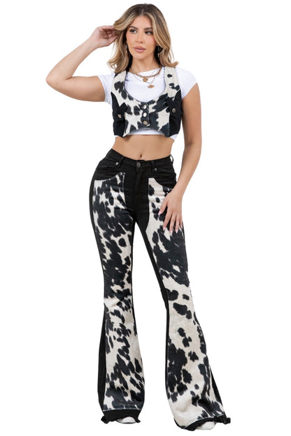Rodeo Bell Bottom Jean in Black GJG DENIM
