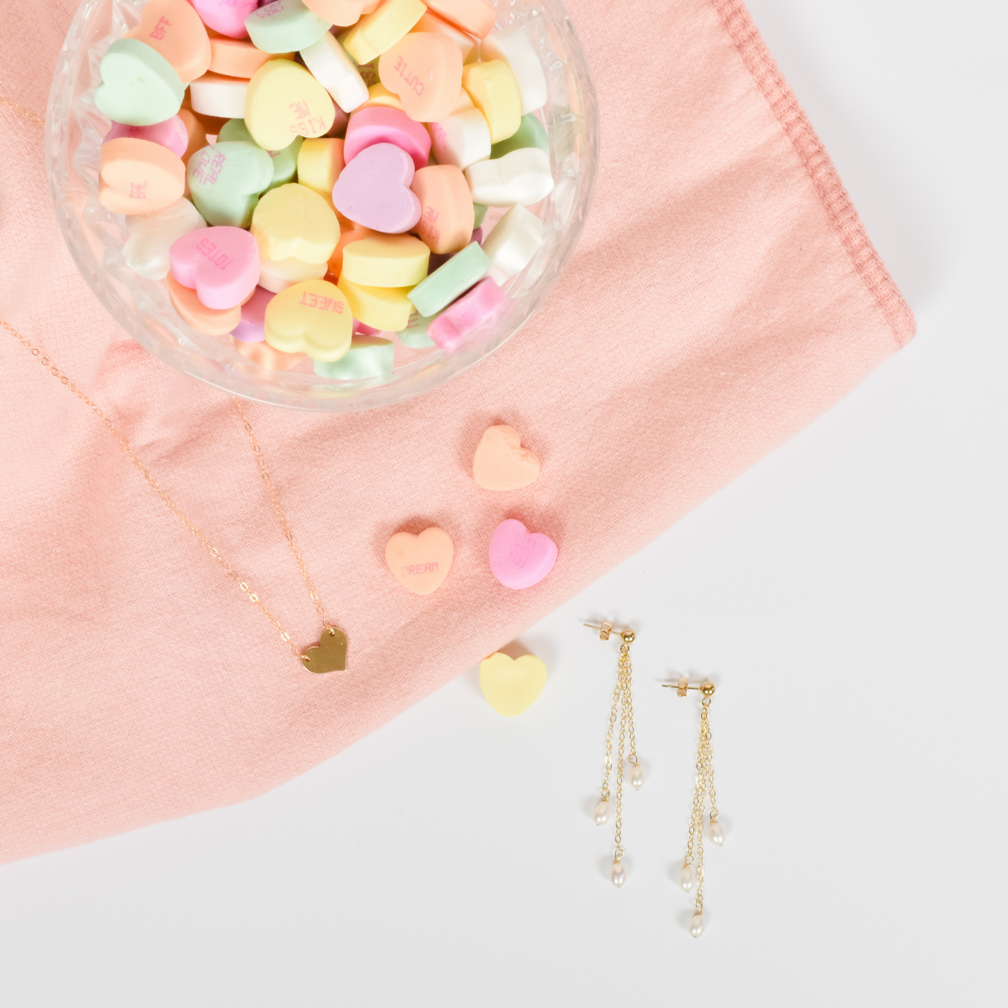 Pearl Chain Drop Earrings Emily Anne Designs LLC