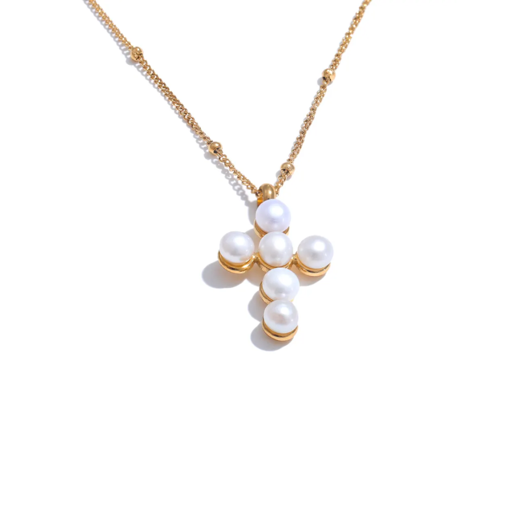 Pearl Cross Pendant Necklace ~ Deep South Original Deep South Originals