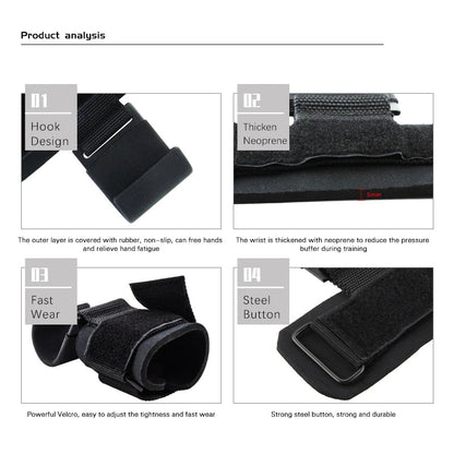 Weight Lifting Hooks with Wrist Straps ViralGalleria.com