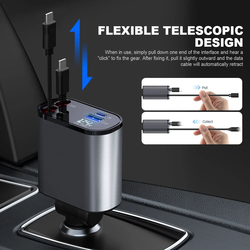 Retractable Car Charger ViralGalleria.com