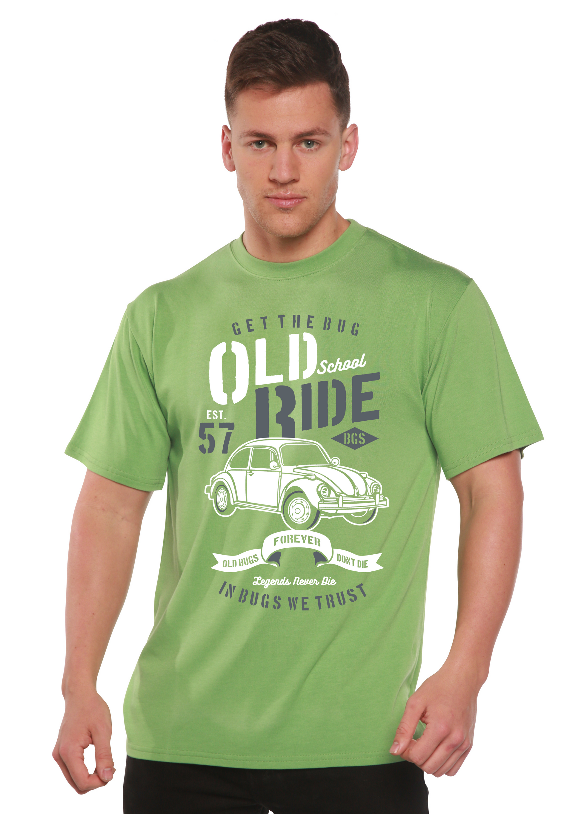 Old School Ride Spun Bamboo® Men's Bamboo Viscose/Organic Cotton Short Sleeve Graphic T-Shirt Spun Bamboo