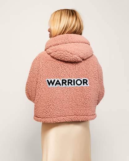 The Warrior Effect™ by Jill Martin Chenille Logo Cropped Sherpa Lounger Jacket Jill Martin