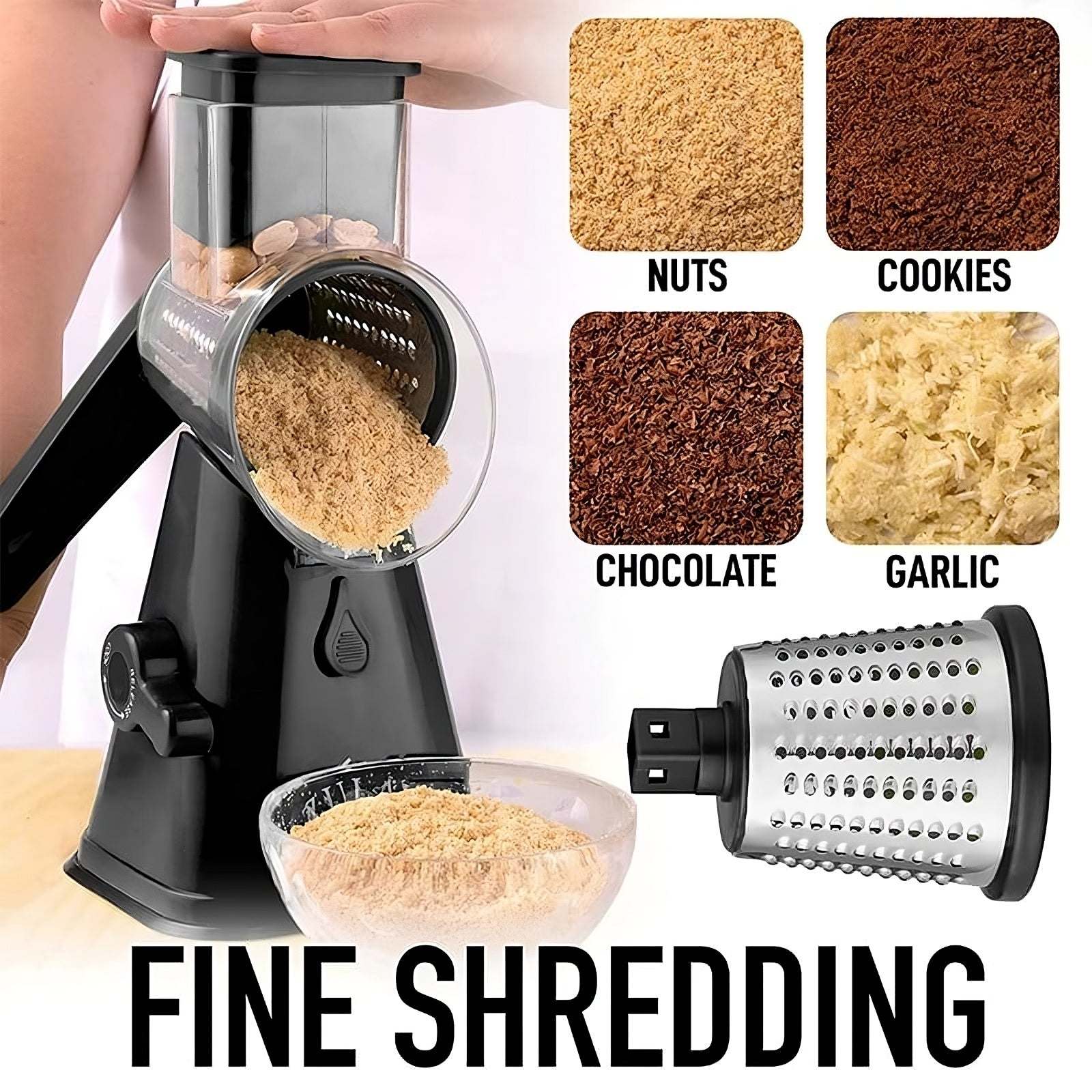 3-in-1 Rotary Cheese Grater & Vegetable Slicer ViralGalleria.com