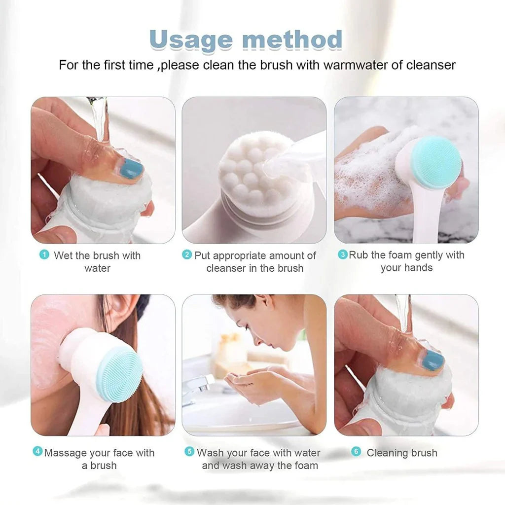 2-in-1 Double-Sided Silicone Face Brush ViralGalleria.com