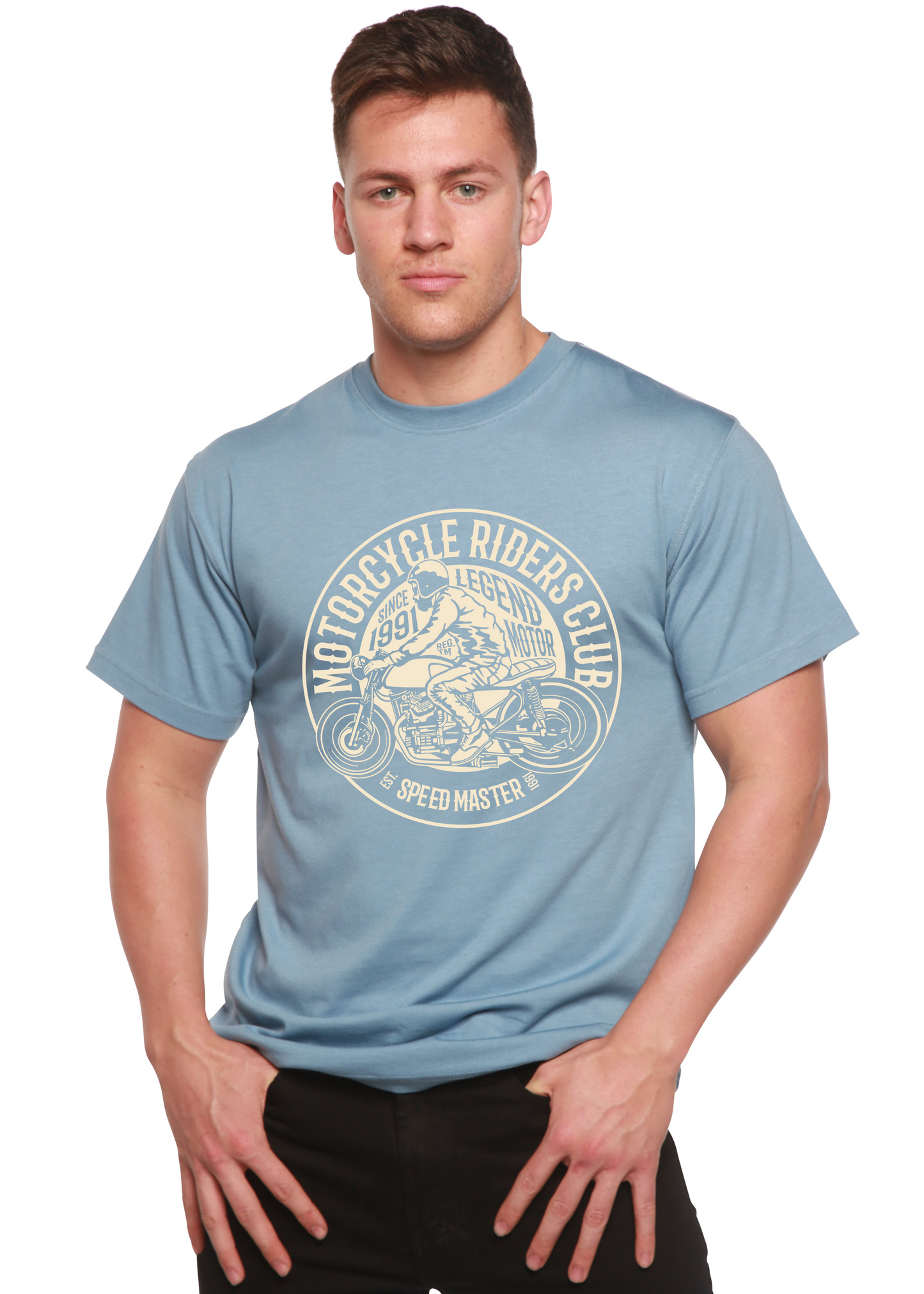 Motorcycle Riders Club Men's Bamboo Viscose/Organic Cotton Short Sleeve Graphic T-Shirt Spun Bamboo