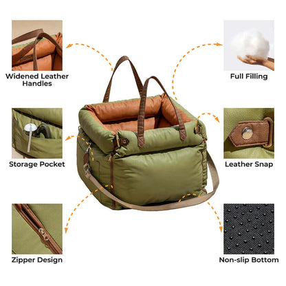 Dog Car Seat Bed with Safety Buckle ViralGalleria.com
