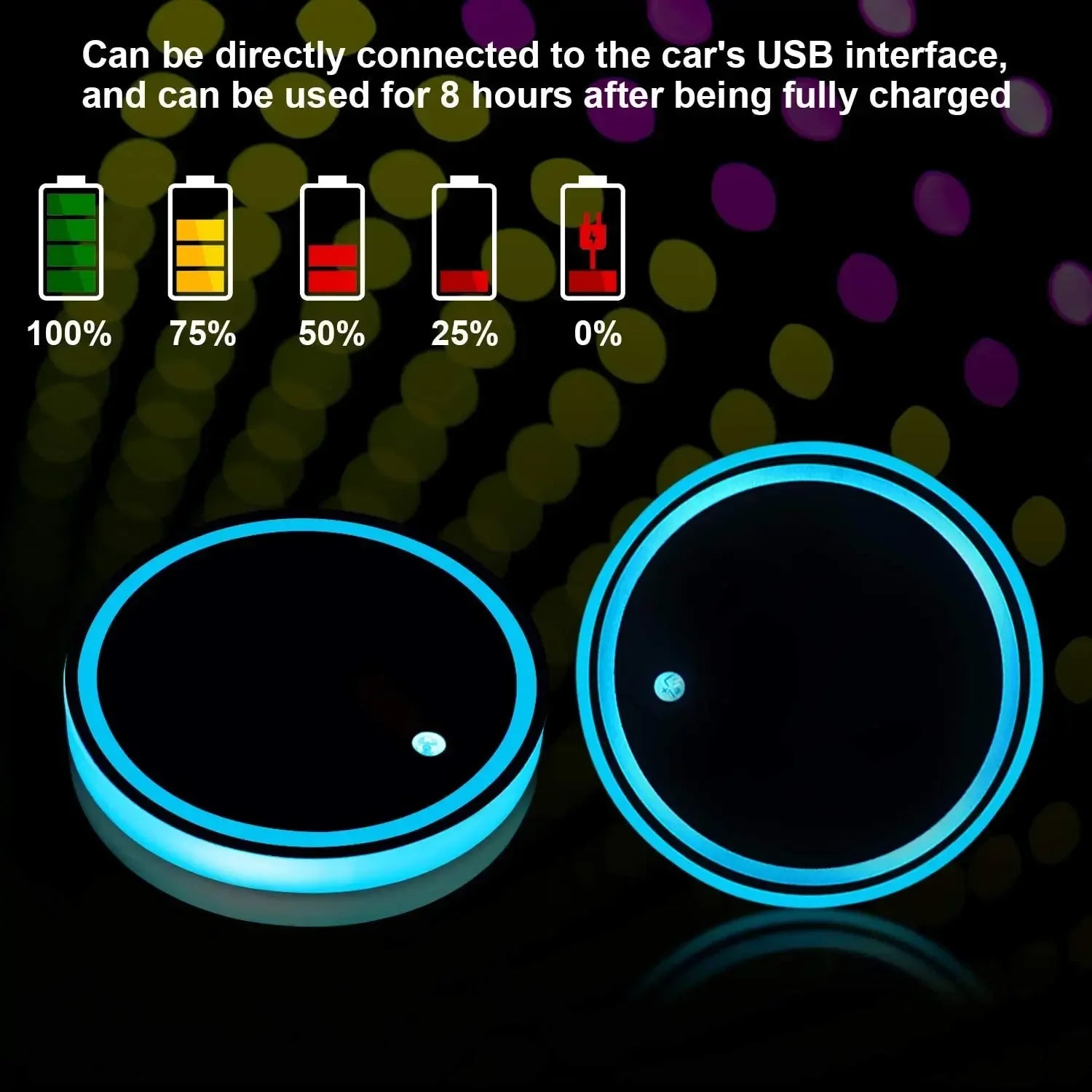 LED Car Cup Holder Light ViralGalleria.com